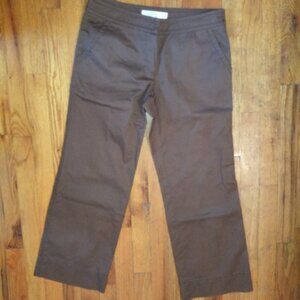 Trina Turk Pants straight leg Cropped Brown stretch 32x27.5 excellent condition